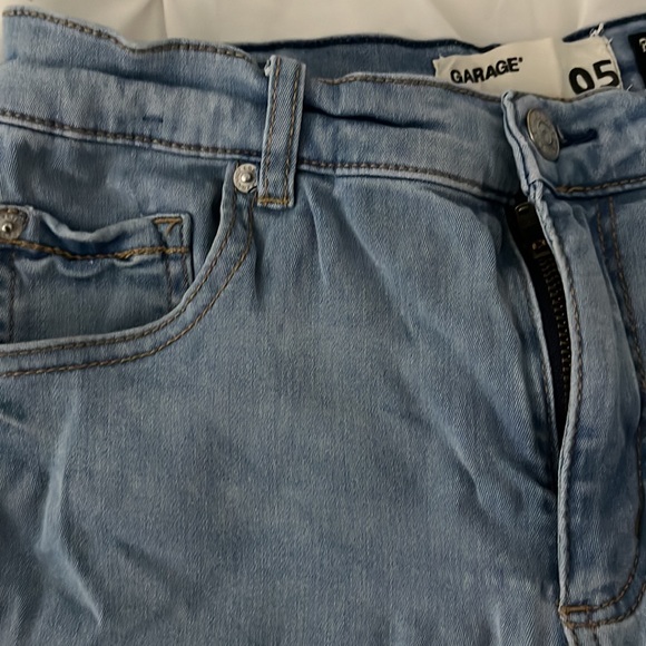 GARAGE Super Soft Fitted Light Wash Blue Jean Shorts - Picture 2 of 7